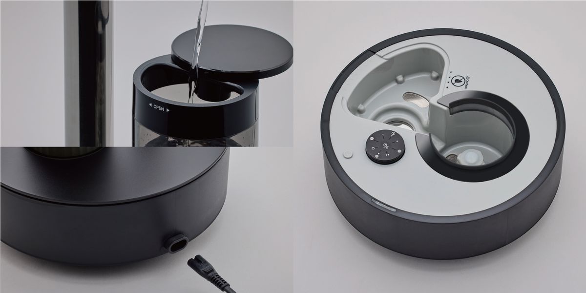 フタをスライドさせて給水できる