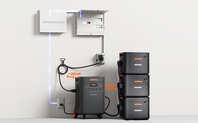 「Jackery Solar Generator 5000 Plus+切替分電盤 セット」。拡張バッテリーは付属しない