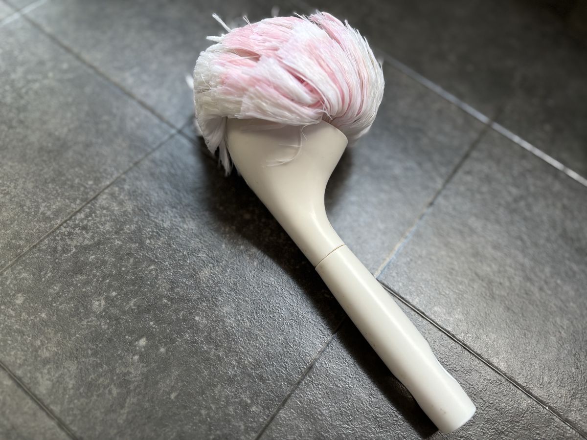 2年使い続けたバスボンくんのヘッド部分。ふわふわはやや減ったが、機能的にはまだ健在