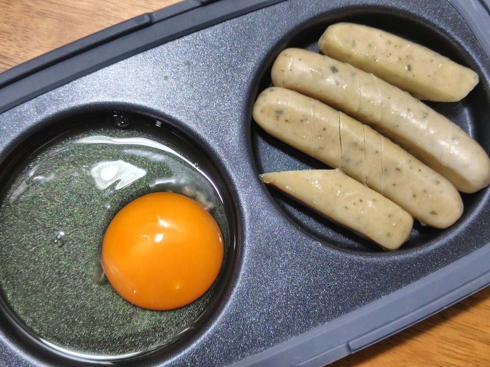 2品を同時に調理できる