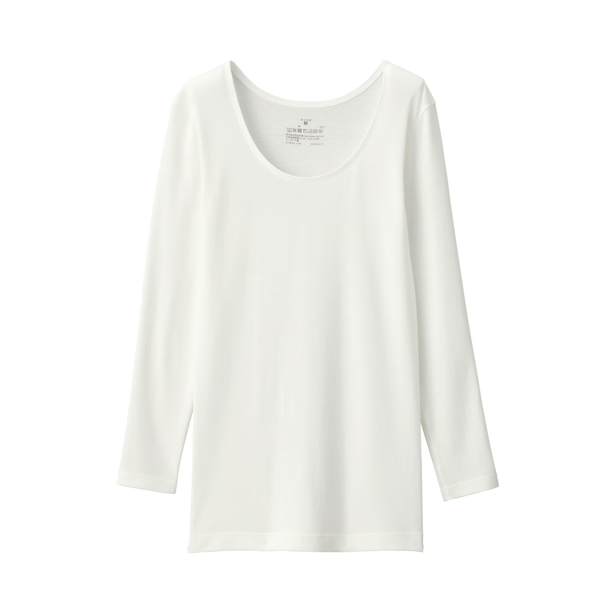 あったか綿 Uネック八分袖Tシャツ(1,490円)
