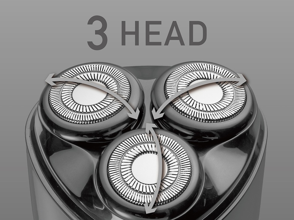 3ヘッド回転刃を採用