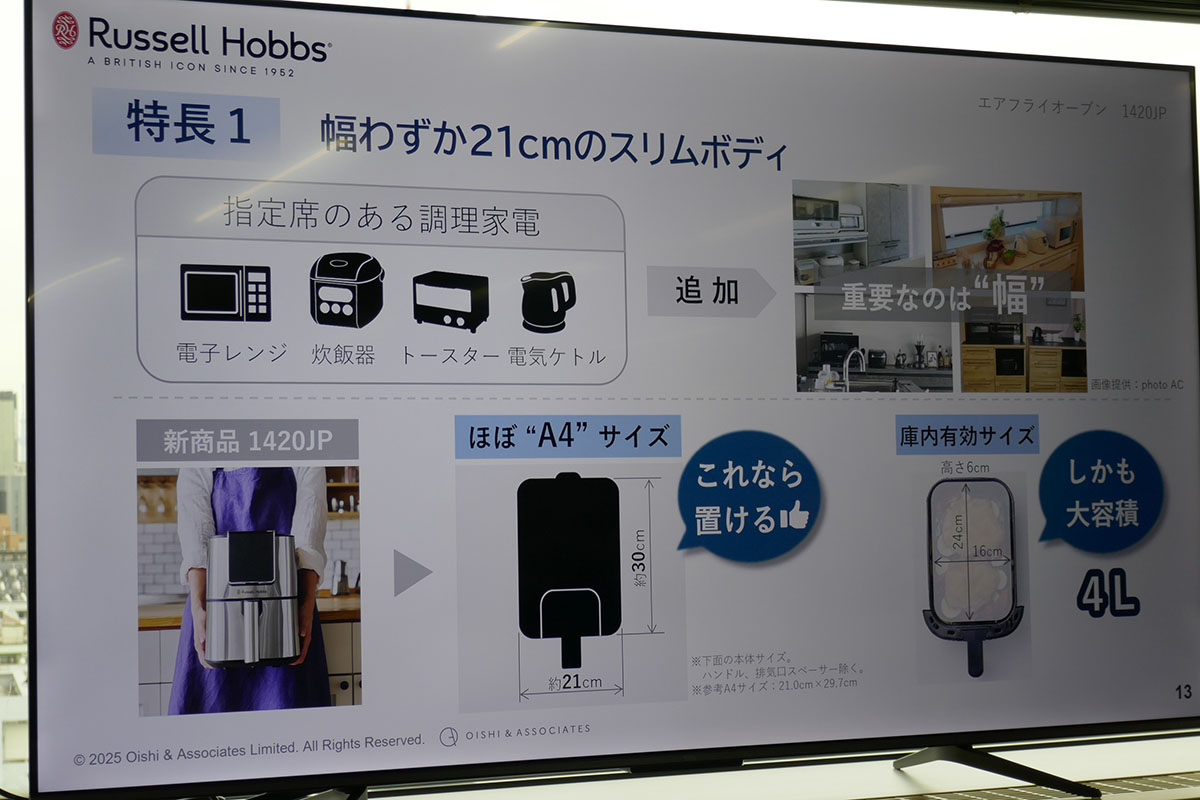 スリム設計が特徴