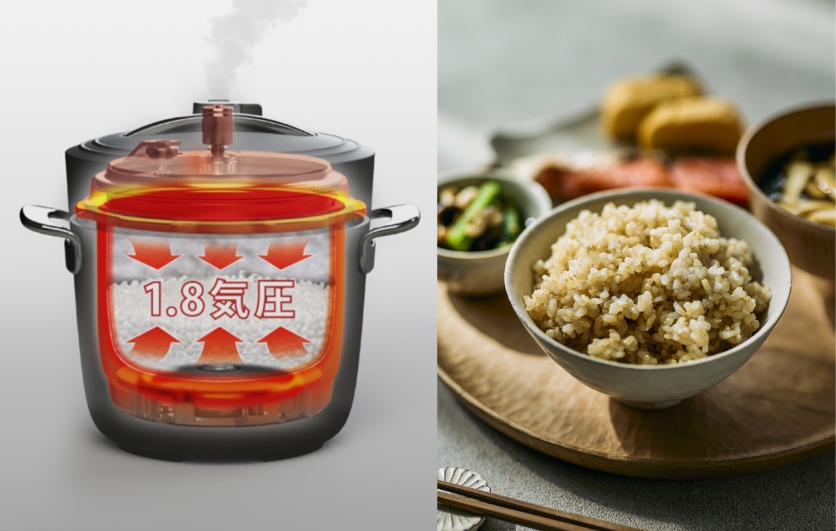 最大1.8気圧で玄米もしっとりもちもち食感に