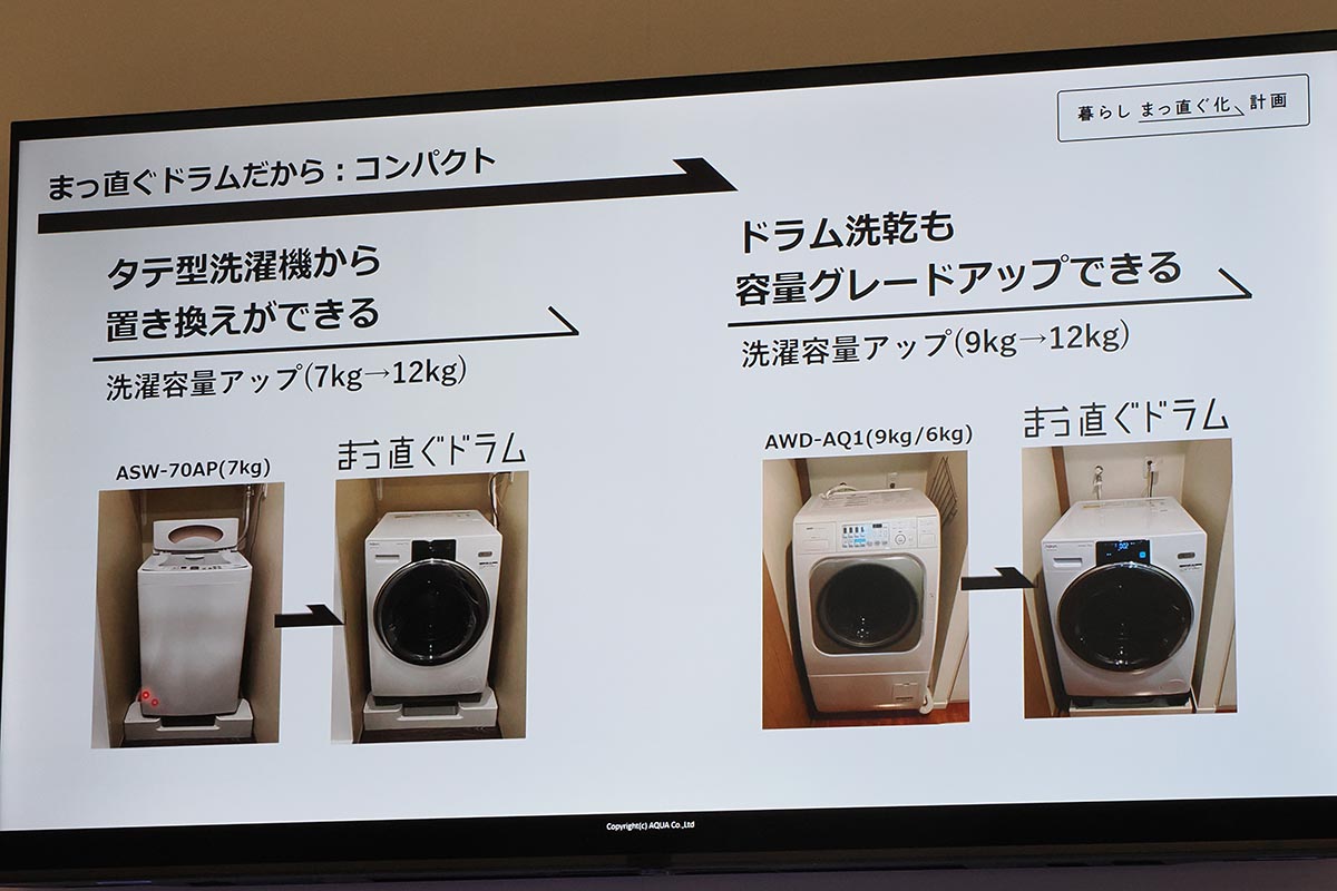 タテ型のスペースにも置きやすいようにコンパクト化