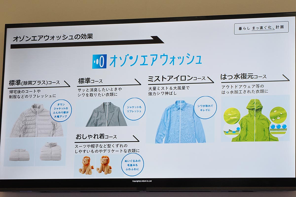 オゾンエアウォッシュを搭載