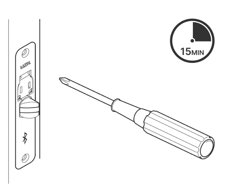 ドライバーだけで約15分で取り付けられる