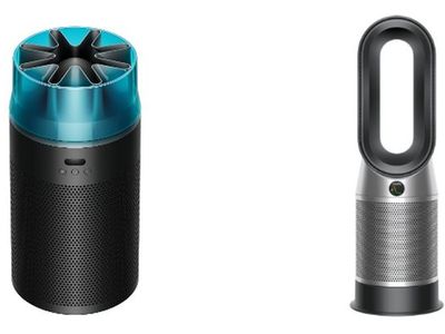 Dyson HushJet 空気清浄機(左)、Dyson Purifier Hot+Cool Gen1 空気清浄ファンヒーター(右)