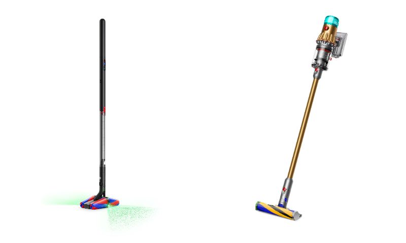 Dyson PencilVac Fluffycones(左)とDyson V12 Detect Slim Absolute(右)