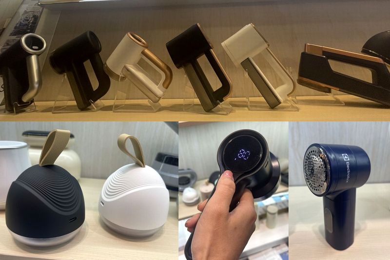 毛玉クリーナーを数多く展示していたBestSeller。写真上段のデジタル表示タイプが新モデルとのこと。OEM製品として、日本ではすでに撤退しているエレクトロラックスブランドのものもあった