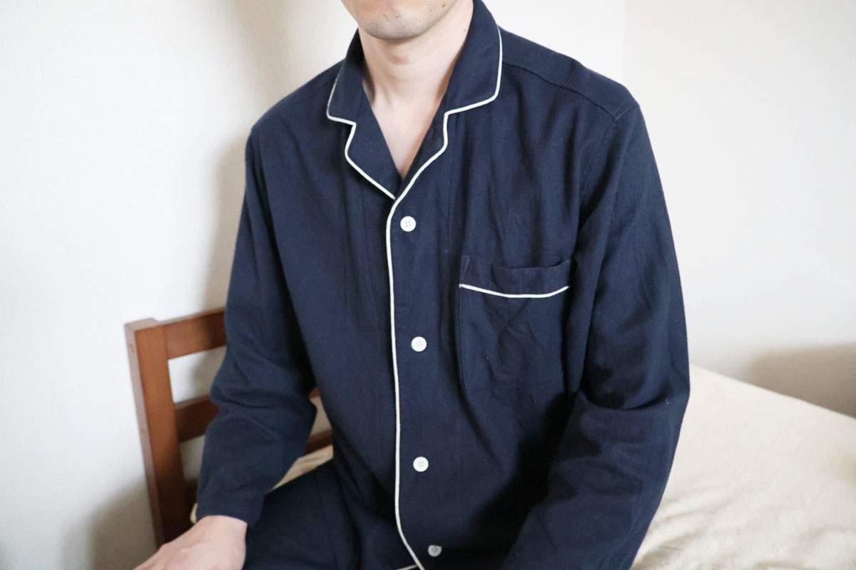 無印良品「紳士 脇に縫い目のない フランネル長袖パジャマ」を購入しました
