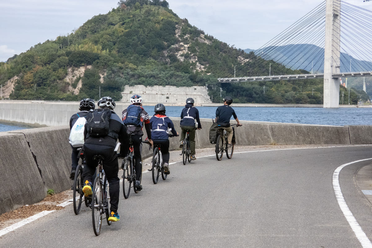 初めての釣り体験後のサイクリングはまた気持ち良い