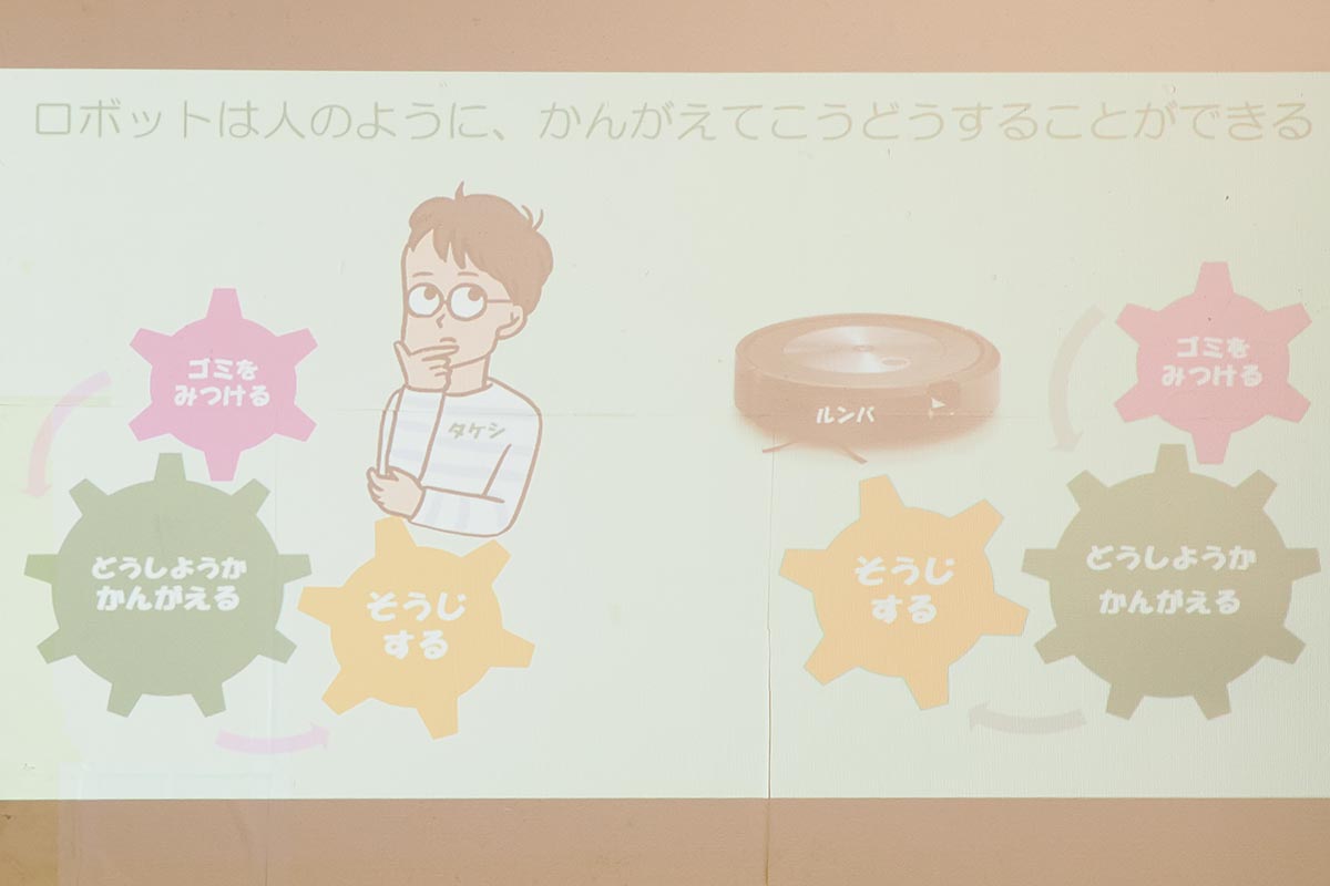 ロボットの掃除も、見て、考えて行動するという意味では人間と共通しているとの考え方も