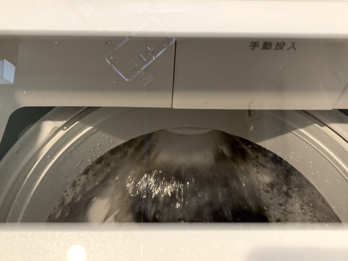 パワフルな水流でジャブジャブ洗う。見ていて気持ちいい
