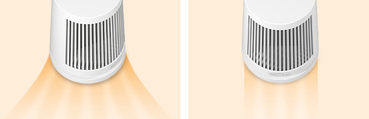 (左)ワイドアングル送風、(右)ピンポイント送風