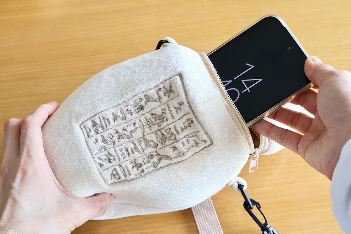 スマートフォンは入る。あと2本入のカロリーメイトも一箱入りました