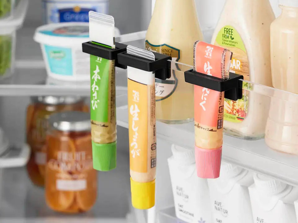 引っ掛け絞れる薬味チューブホルダー タワー 3個組