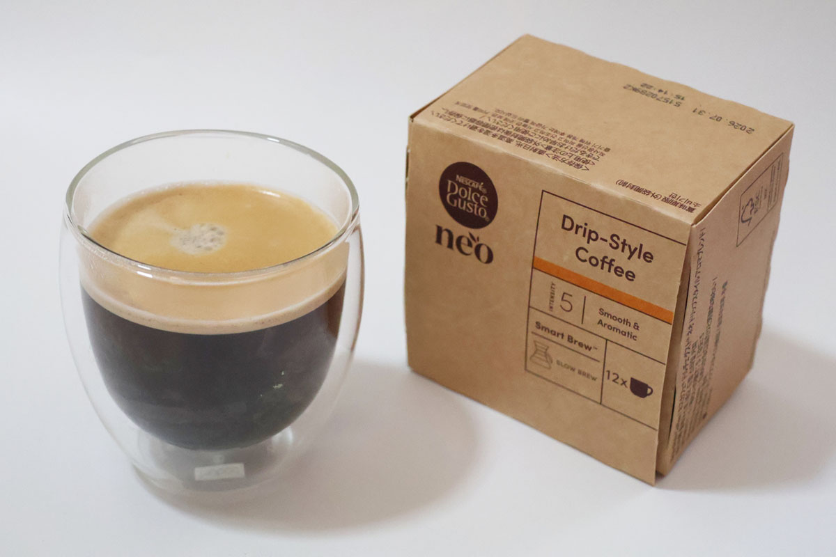 ネオ ドリップスタイル アロマ ブレンド。湯量200ml、おすすめ温度で抽出