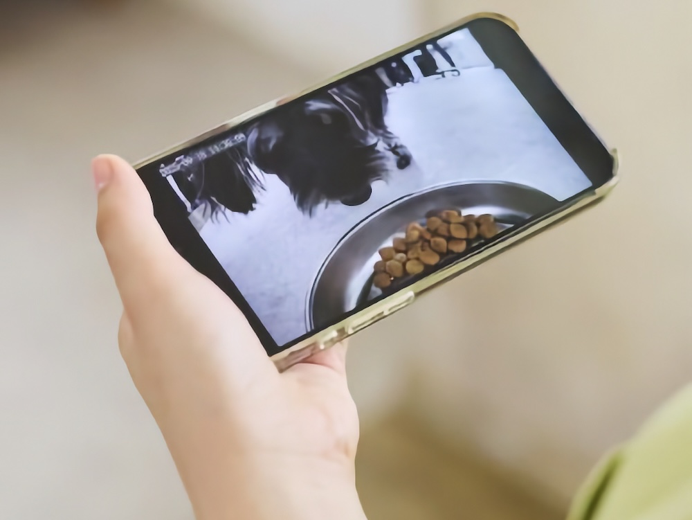 スマートフォンでペットの様子を見たり、給餌の時間や量などを設定できる