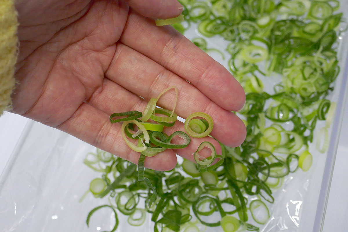 凍ってもくっつかず、パラパラのネギ