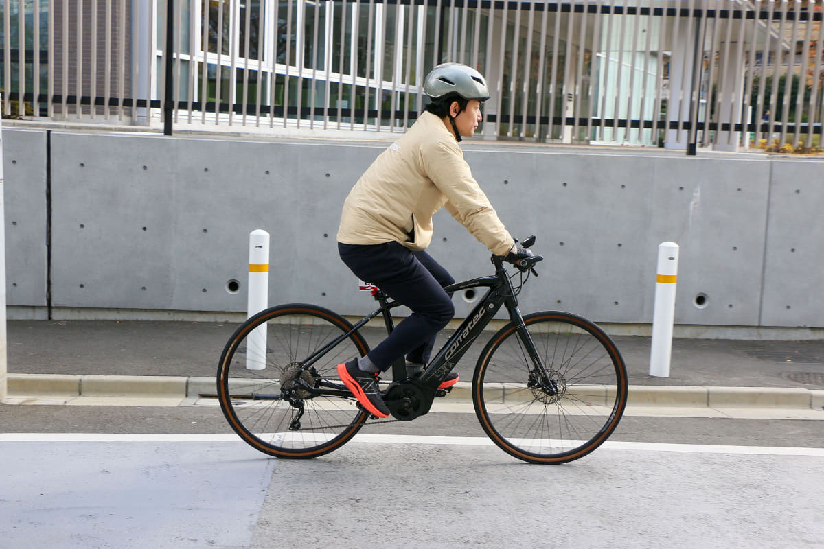 平地だとあっという間にアシストの効く24km/hを超えてしまうような加速感が味わえる