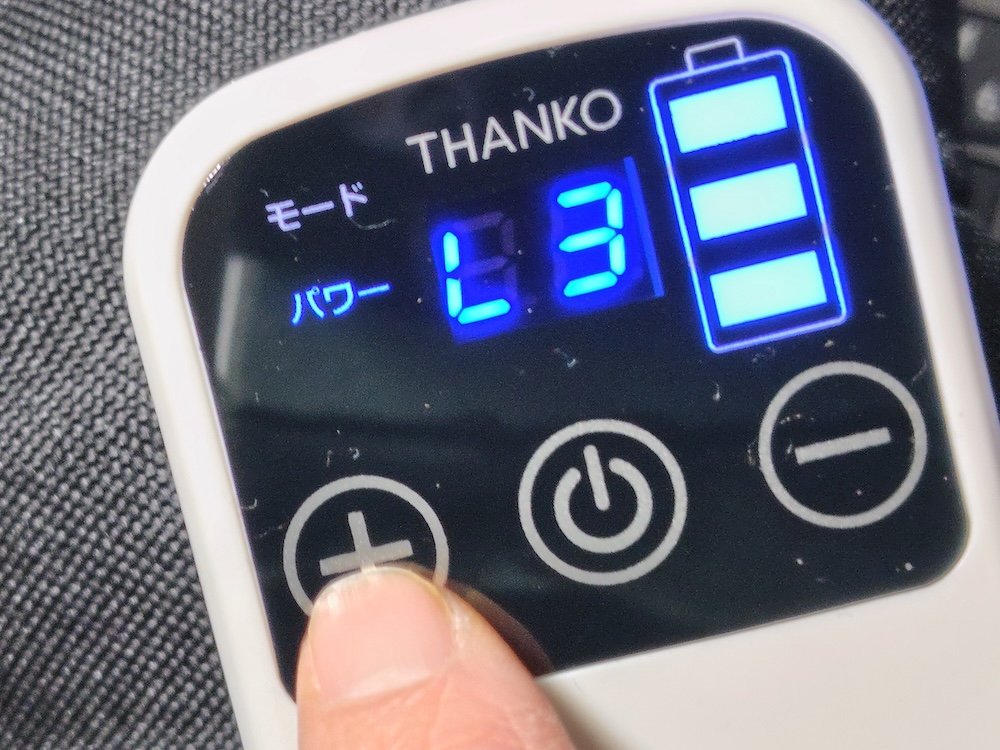 強さレベルは3段階(L1：弱、L2：中、L3：強)から選べる