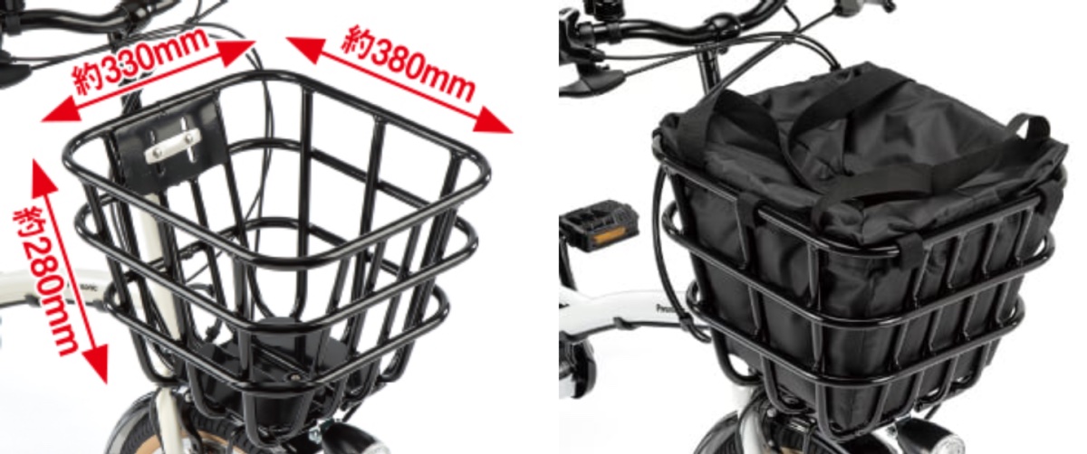 スリムバスケットとエコバッグを標準装備