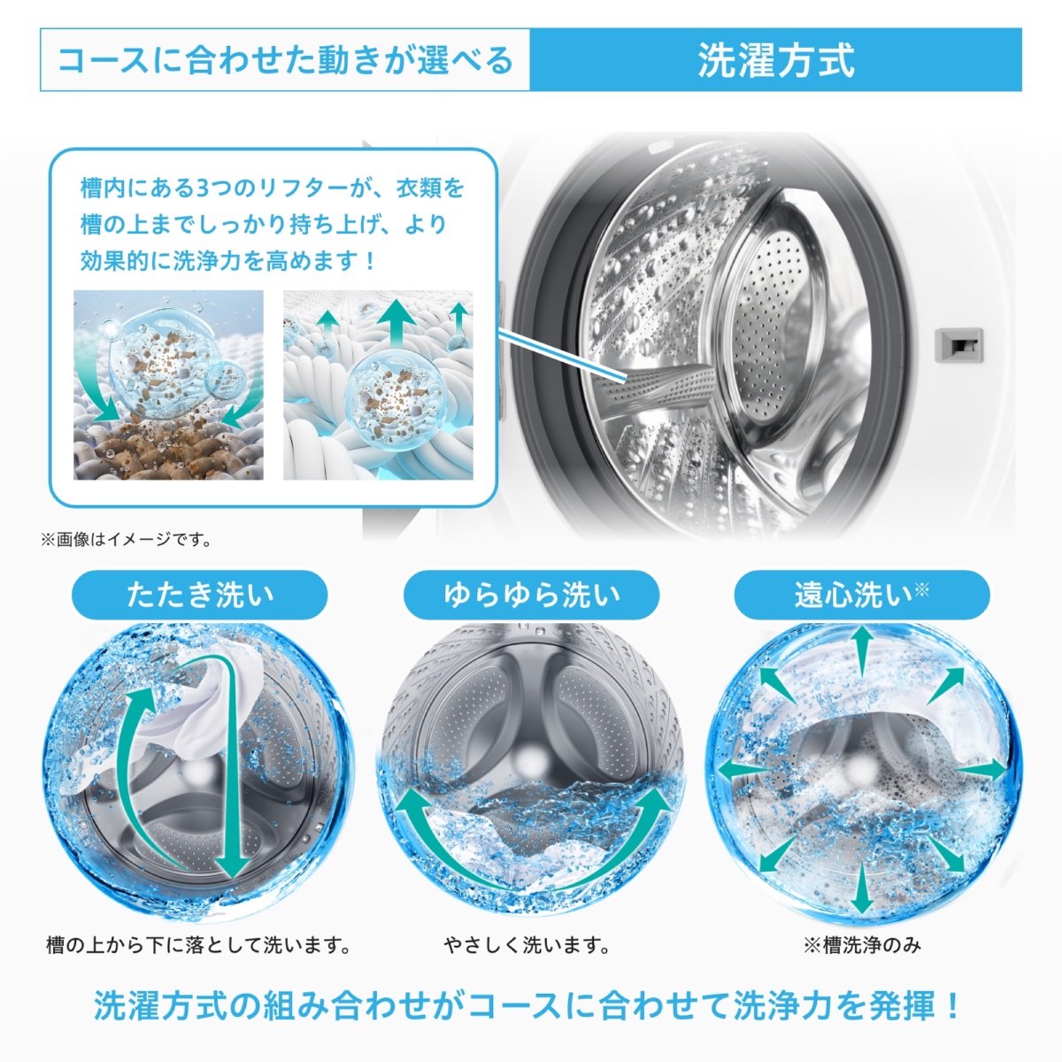 複数の洗い方を組み合わせて汚れを落とす