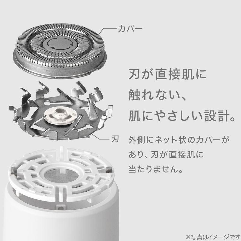 刃が直接肌に触れない安全設計