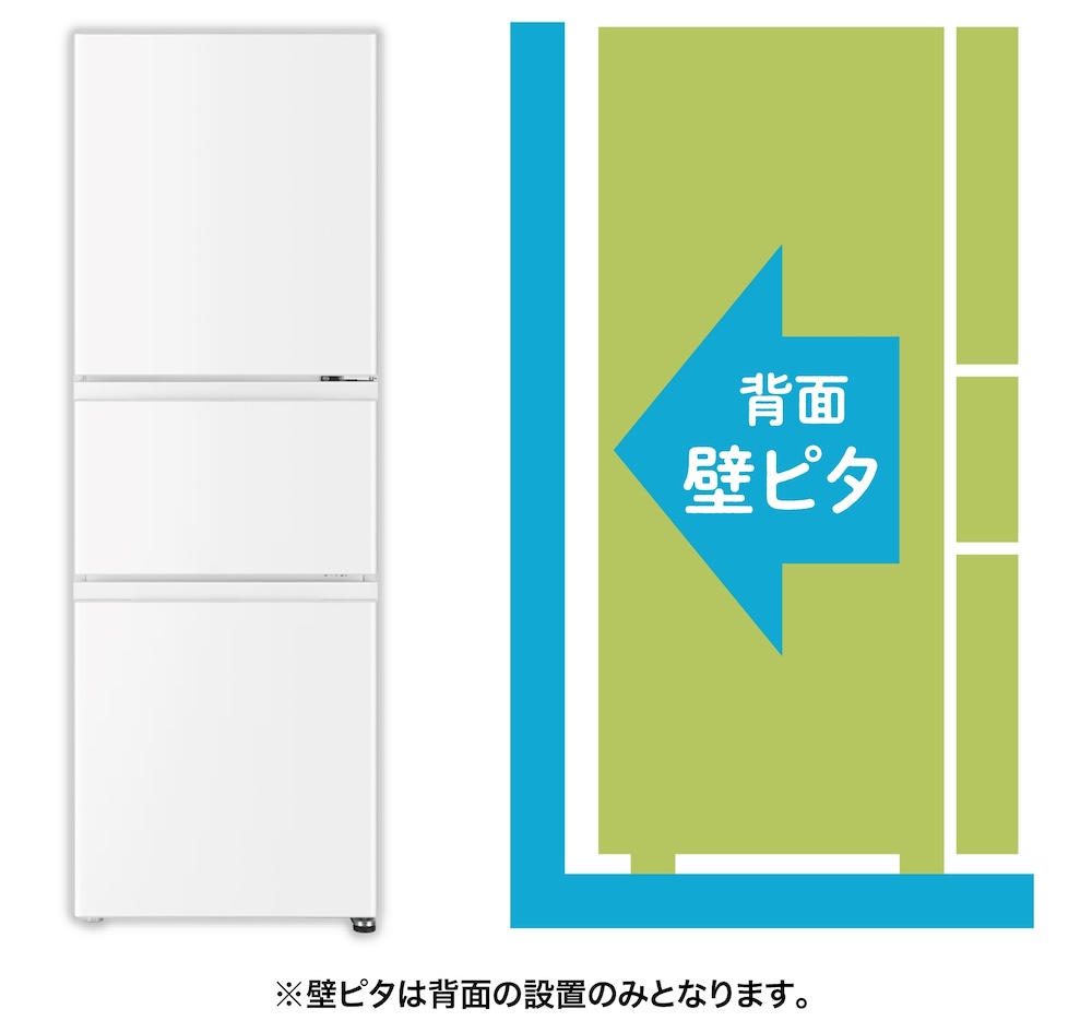 本体背面と壁の間に隙間を作る必要がない