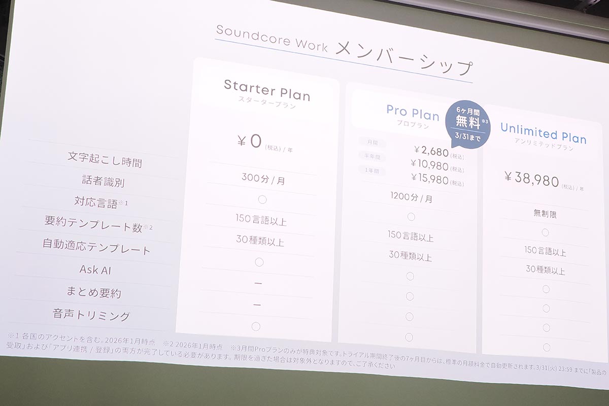 無料と有料のプラン一覧