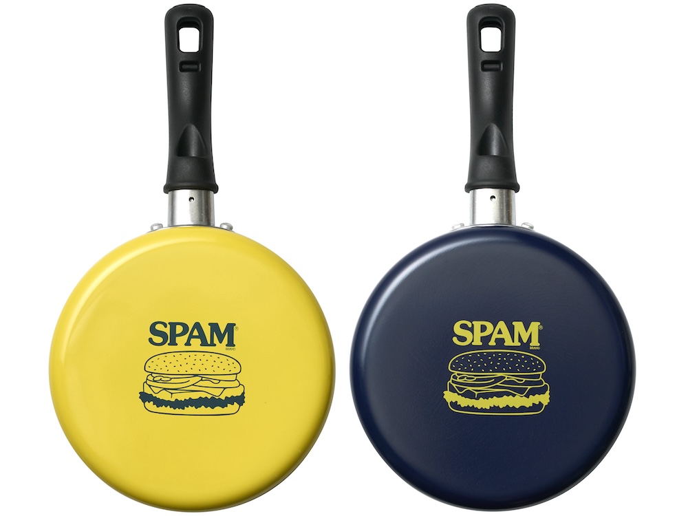 本体裏面に描かれている、SPAM ロゴとスパム バーガーをモチーフにしたイラスト