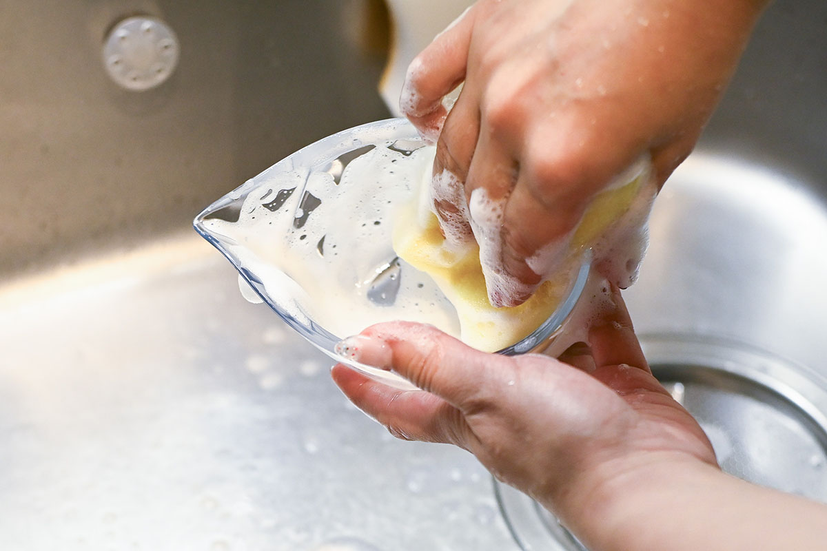 全体をスポンジでしっかり洗えます