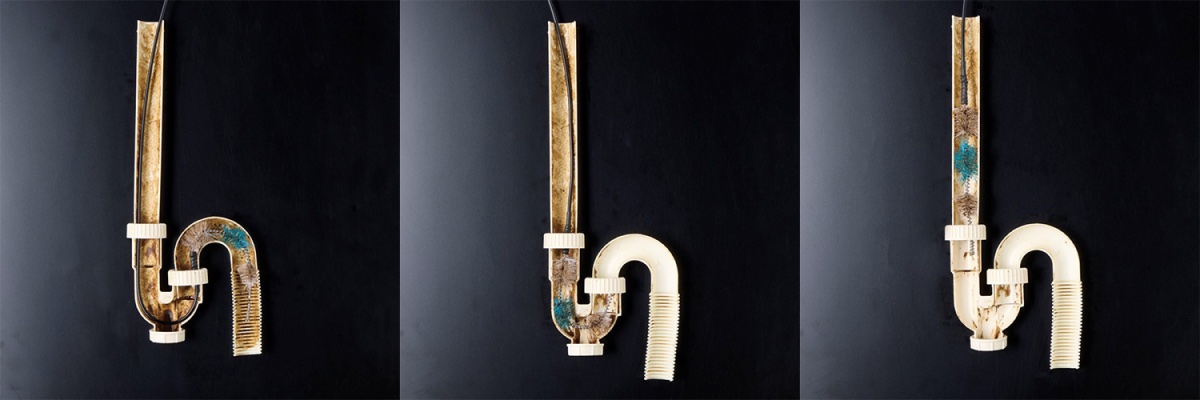 S字パイプの奥まで入り込む