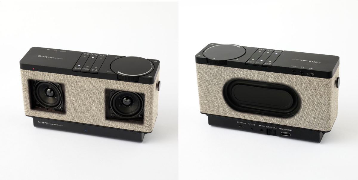 前面と背面に計3つのスピーカーを内蔵