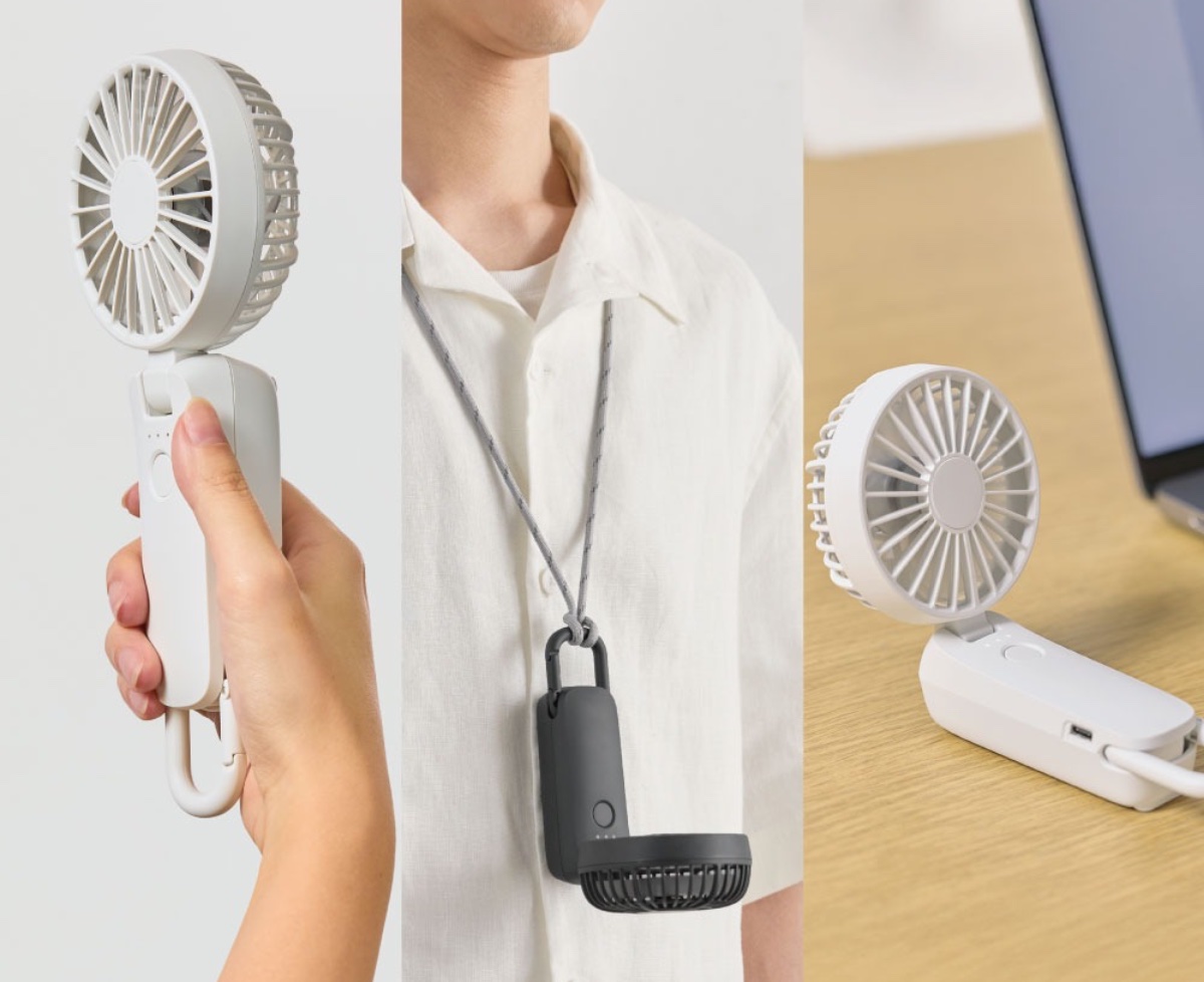 ハンディ/ハンズフリーに加え、デスクファンとしても使える3way