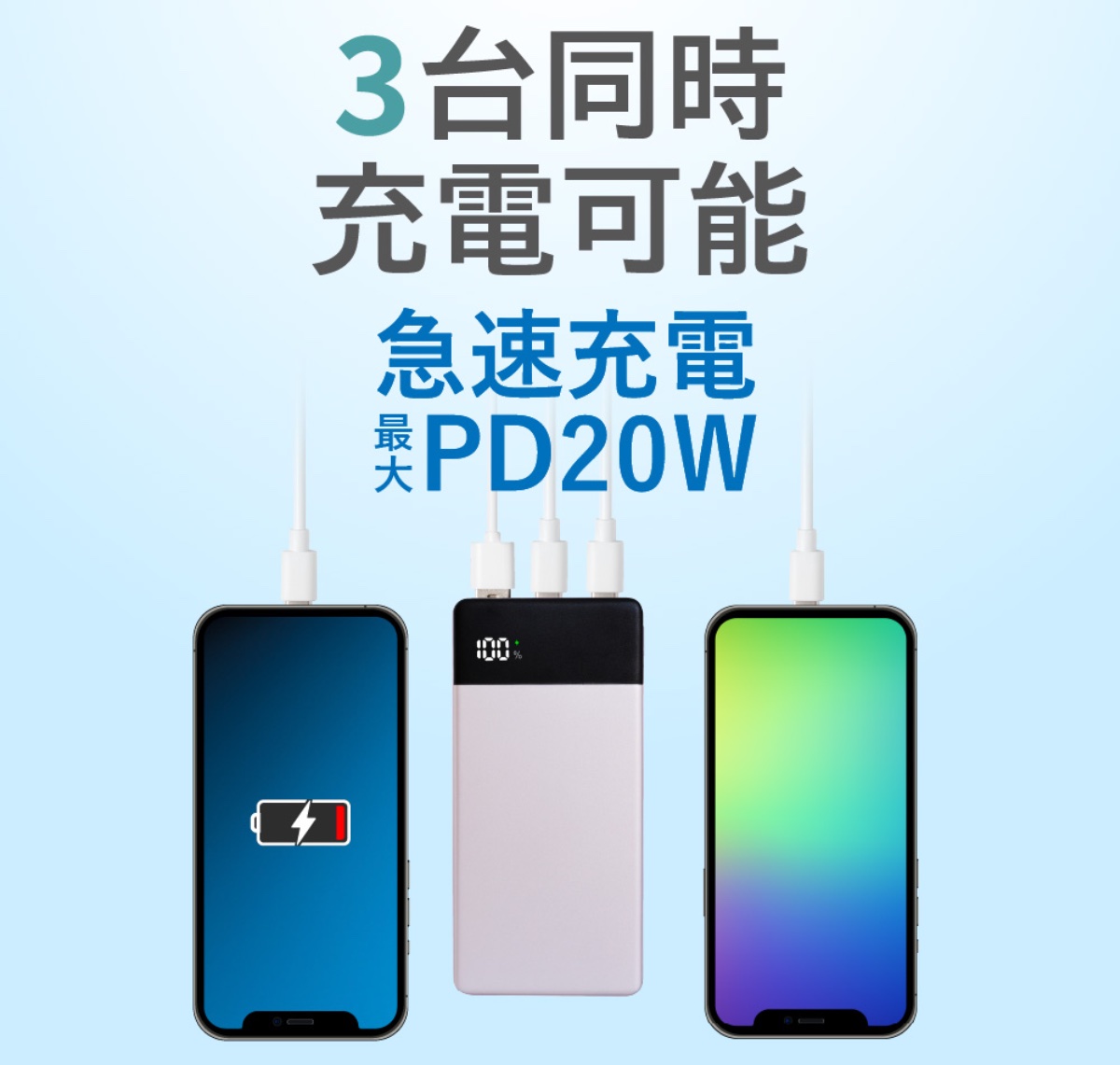 3台同時充電に対応