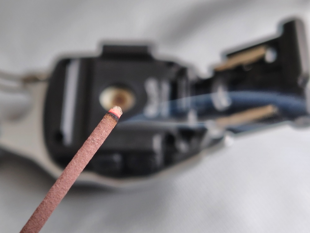 お香の着火に成功