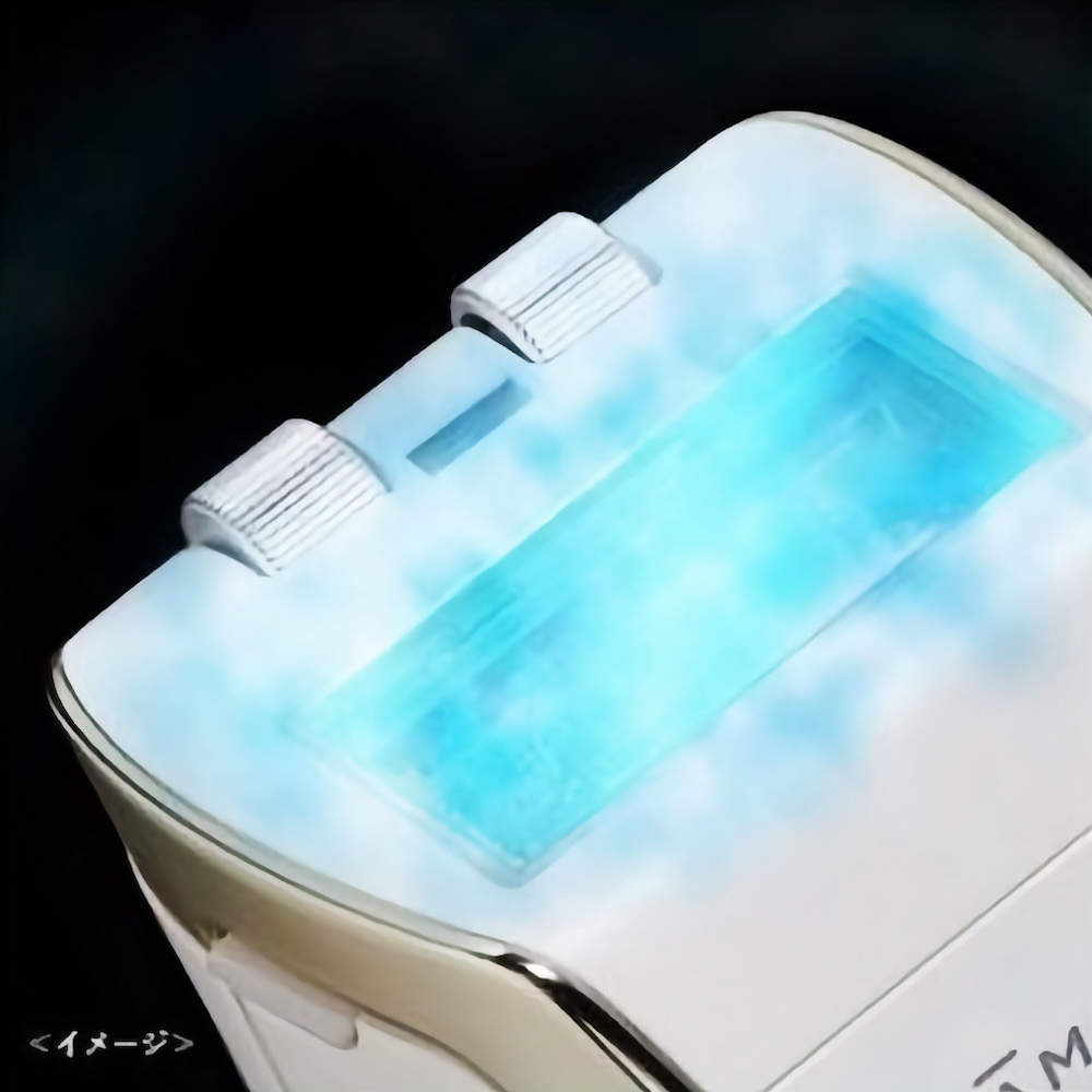 ローラーアタッチメントの使用時には、照射面が最大約5℃まで冷却される