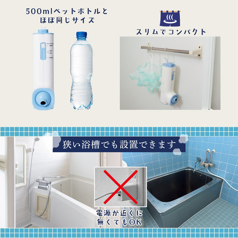 ペットボトルほどのコンパクトサイズ