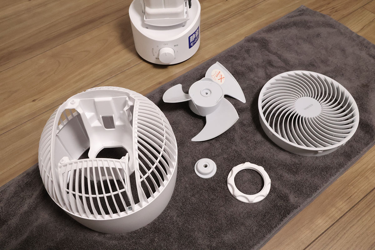 フェイスタオルの上で乾燥させている様子