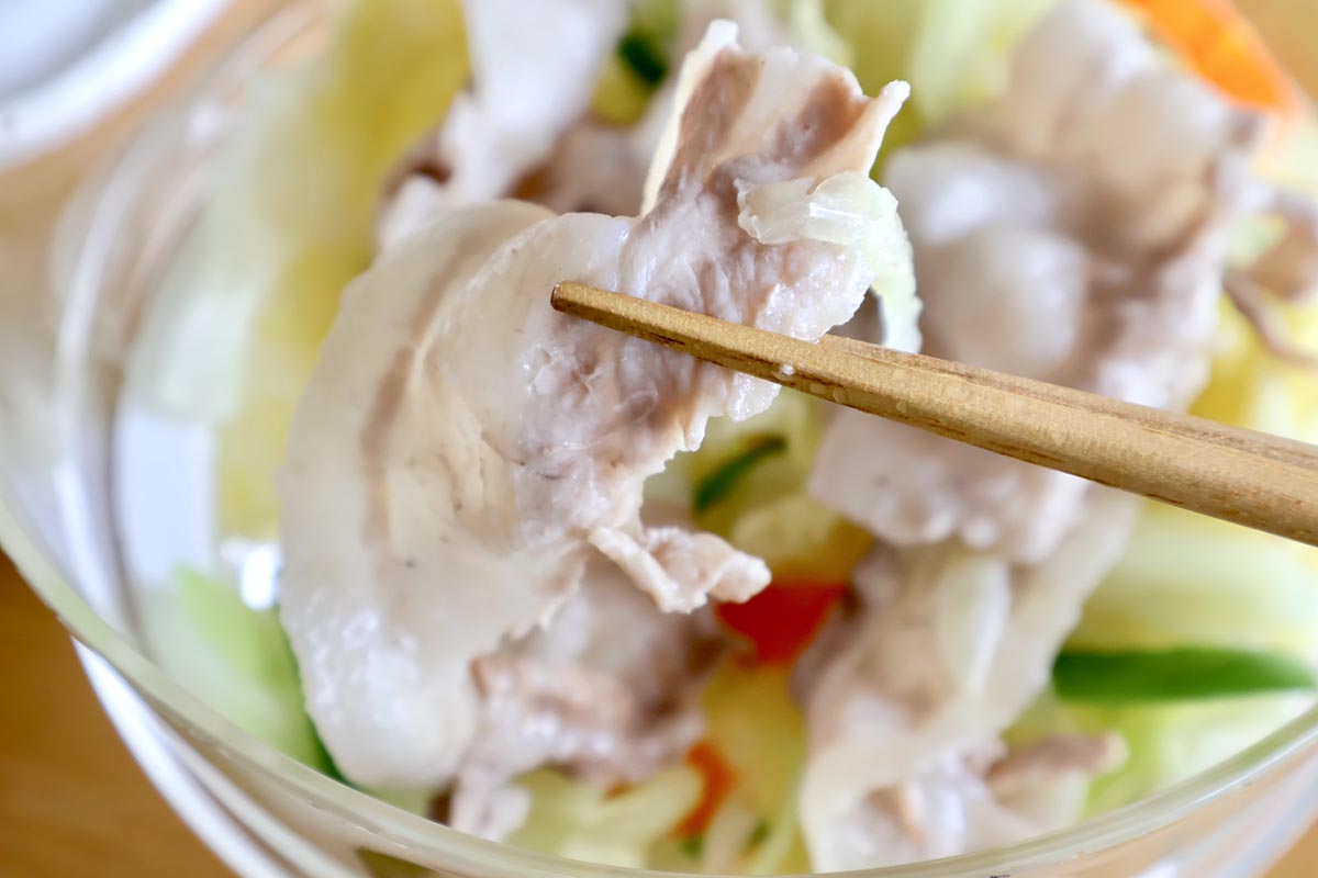 野菜も肉も、蒸しただけなのに甘味がしっかり出ていておいしい!