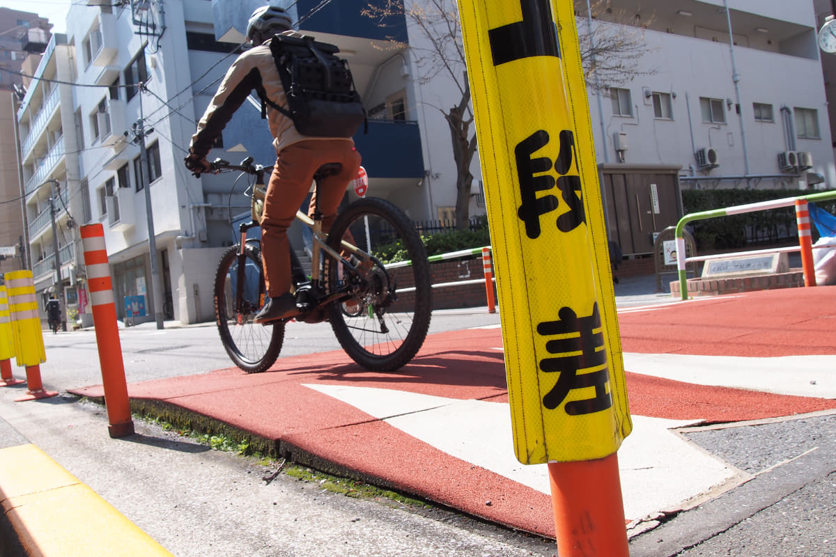 e-MTBだと、こういう段差があっても苦になりませんでした