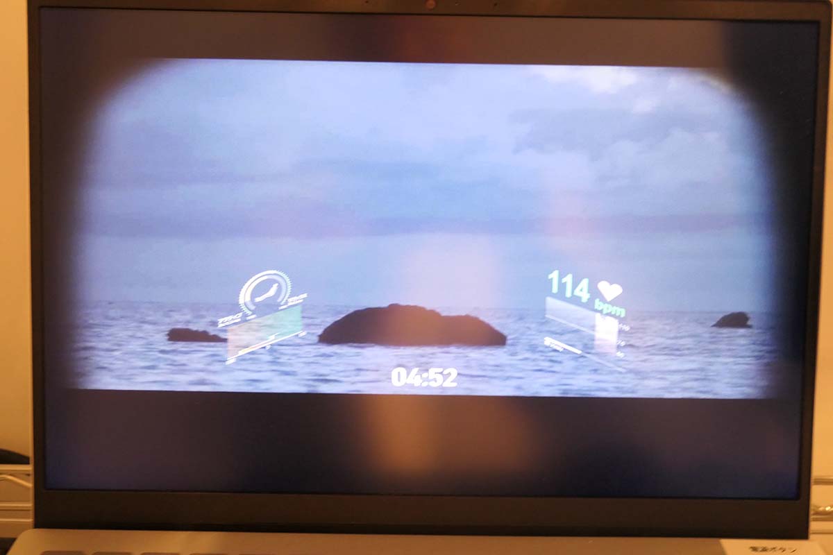 心拍数から判定された心身の状態にあわせた映像を表示(映像は3パターン用意されている)