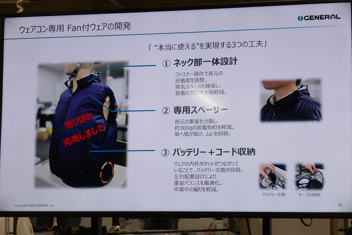 専用品ならではの工夫