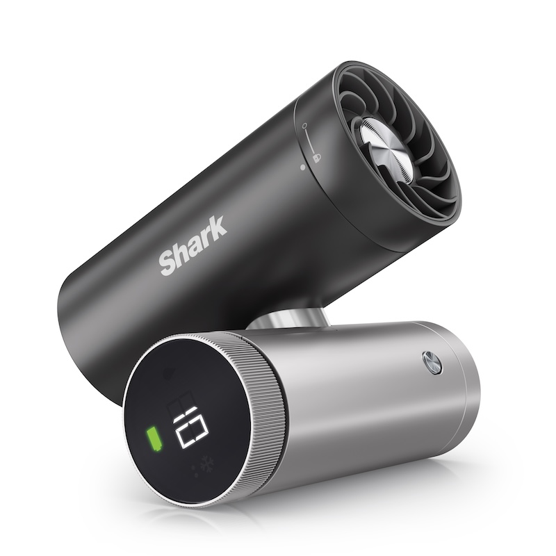 シャーク「Shark ChillPill パーソナルクーリングファン」。ドライミストや冷却プレートに対応。クラウドファンディングサイト「GREEN FUNDING」にて受け付け中