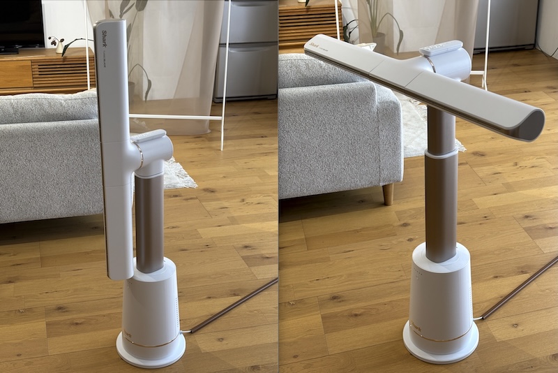 シャーク「Shark TURBOBLADE ハイパワータワーファン」。吹き出し口の回転機構と首振り機能により、部屋中360度に風を送り届けられる。ブレードを横向きにすることで、自然に近い風をベッドに送風する「エアブランケット」も特徴