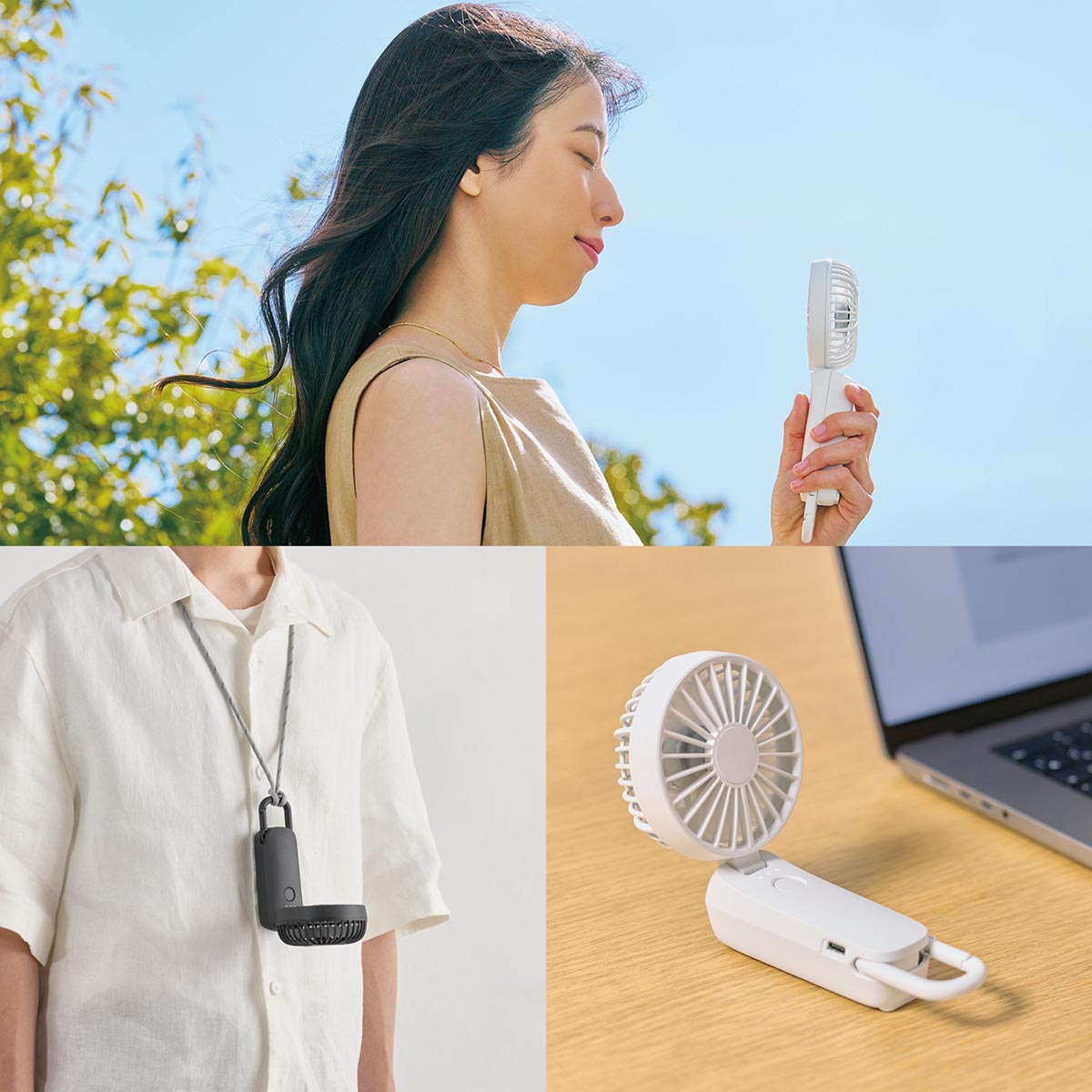 定番人気のリズム「Silky Wind Mobile 4(シルキーウインドモバイル4)) 9ZF042RH」。2重反転ファンを採用、オプションのクリップにより日傘やベビーカー、テーブルなどに固定できる。最新モデルは風量を前モデル比約108%に向上