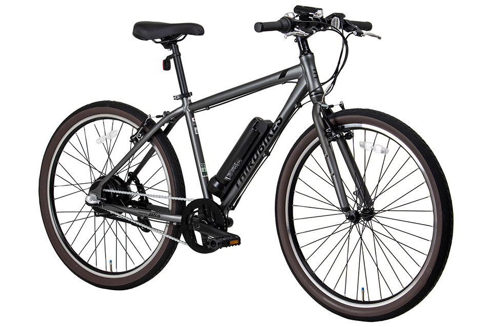 THIRDBIKESのクロスバイクe-bike「FESGLIDE」。カラーはマットガンメタル