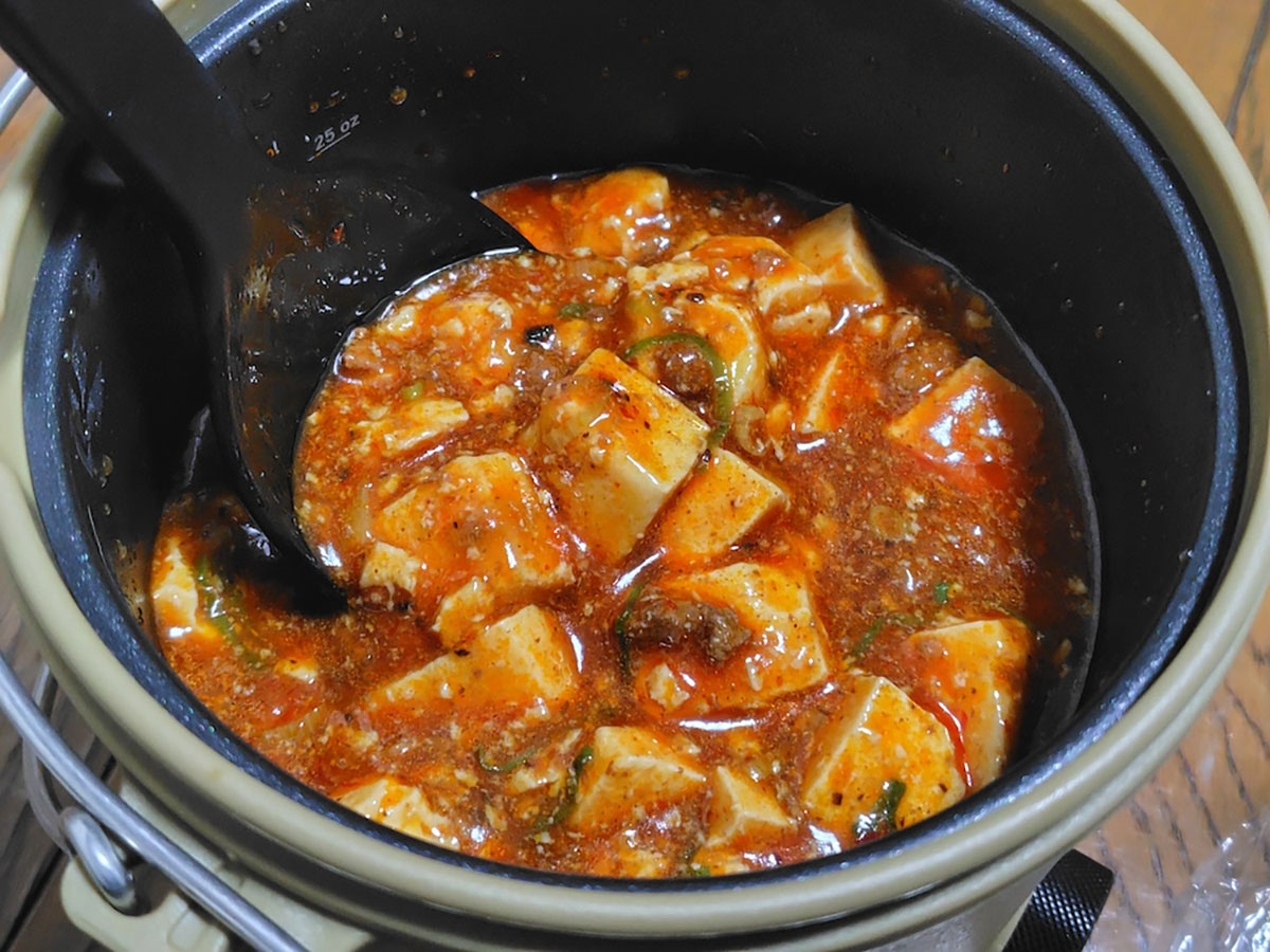 麻婆豆腐の調理もできた